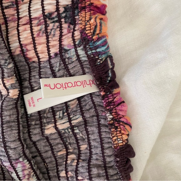 Xhilaration Floral Off-Shoulder Blouse in Deep Purple - Picture 2 of 2